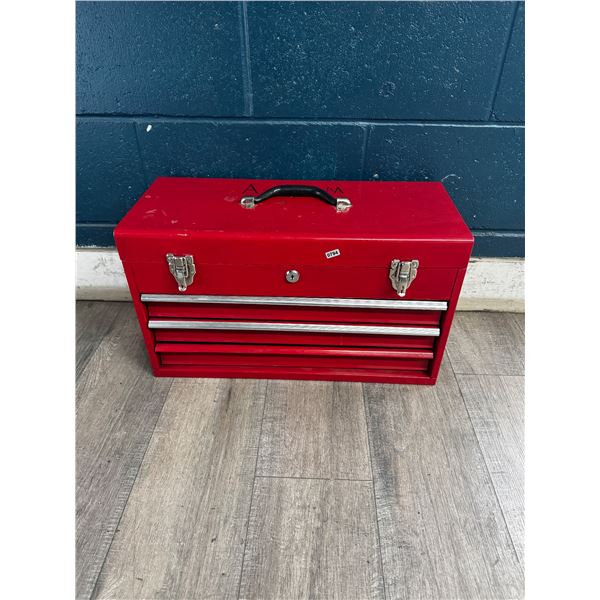 1 3 Drawer Red Tool Box with Lock Latch - Used
