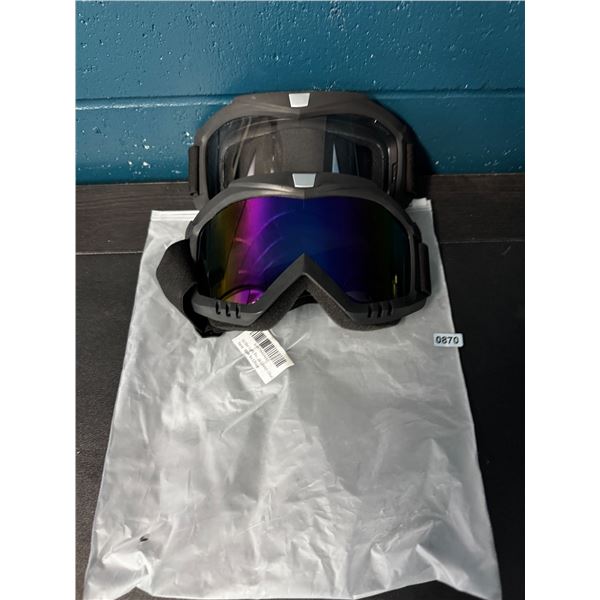 1 2-Pack of Outdoor/Dirtbiking/Riding Goggles - Clear and Coloured - New