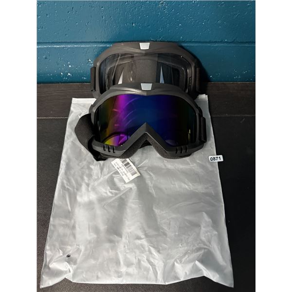 1 2-Pack of Outdoor/Dirtbiking/Riding Goggles - Clear and Coloured - New