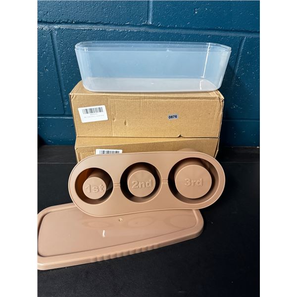 2 Brown Large Capacity 3PC Ice Cube Trays for Cups/Tumblers and Mugs - New