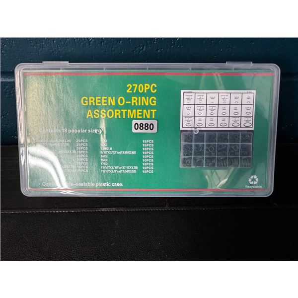 1 270pc Green O-Ring Assortment Set - New
