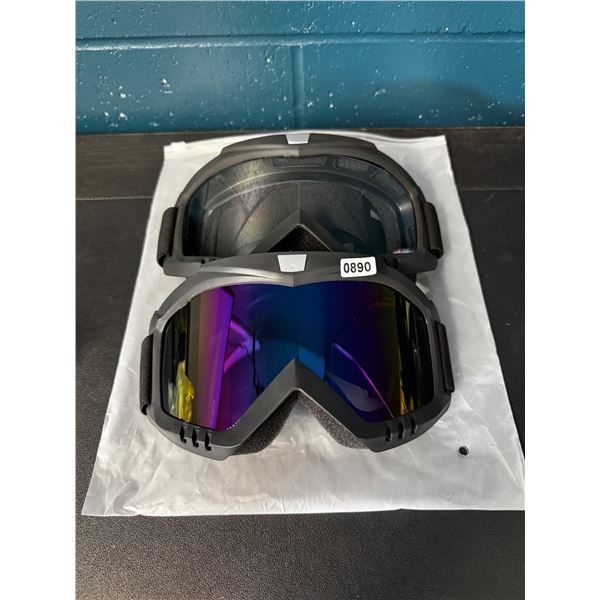 1 2-Pack of Outdoor/Dirtbiking/Riding Goggles - Clear and Coloured - New