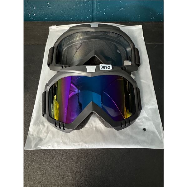 1 2-Pack of Outdoor/Dirtbiking/Riding Goggles - Clear and Coloured - New