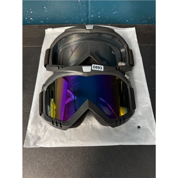 1 2-Pack of Outdoor/Dirtbiking/Riding Goggles - Clear and Coloured - New
