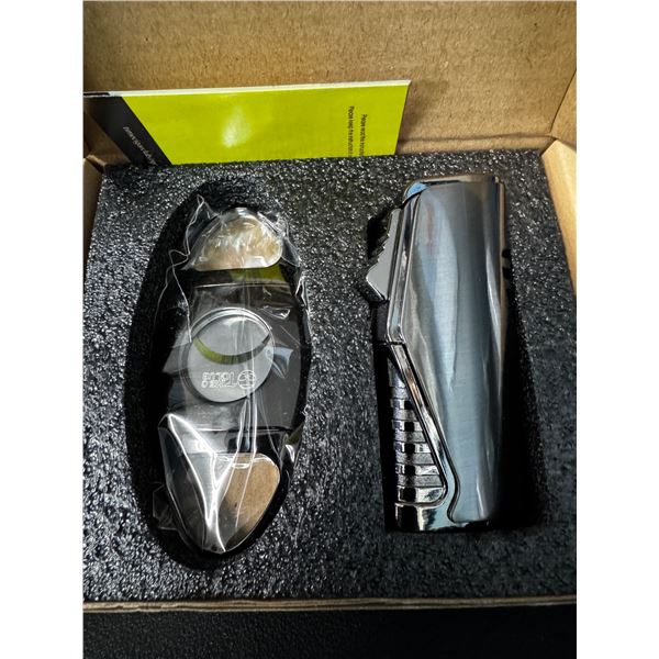 1 Time G Club 3 Jet Flame Lighter and Cigar Cutter Set - New