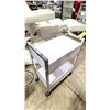 Image 2 : WHITE ESTHETICIAN ROLLING SUPPLY CART WITH TWO LOCKING DRAWERS