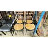 Image 2 : 6 WOOD FRAMED BLACK HIGH BACK RESTAURANT SIDE CHAIRS & 4 BLACK METAL FRAMED CAFE CHAIRS