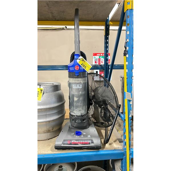 HOOVER WINDTUNNEL BAGLESS VACUUM & MASTERCRAFT FLOOR FAN