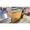 Image 1 : GREY / BURLED WOOD 3 DOOR MOBILE 52"W X 32"D X 46"H COMMERCIAL CONDIMENT COUNTER WITH STAINLESS