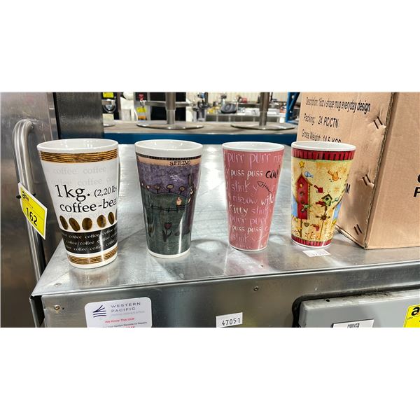 PALLET OF 16OZ V SHAPED EVERYDAY DESIGN MUGS APPROX 35 BOXES, 24 PCS PER BOX