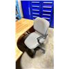 Image 2 : AUTUMN MAPLE L-SHAPED 2 DRAWER SINGLE PEDESTAL CORNER DESK WITH GREY PADDED GAS LIFT OFFICE CHAIR