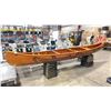 Image 1 : 17' X 34"W WEST COAST FIRST NATIONS RIBBED CEDAR CANOE WITH ART MOTIF *WAS USED FOR DECORATION*