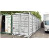 Image 1 : GREY 40' HC, 52,910 MAX CAPACITY INDUSTRIAL TRANSPORT CONTAINER WITH 4 DUAL SWING SIDE DOORS
