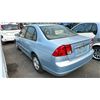 Image 2 : 2003 HONDA CIVIC HYBRID, 4DRSD, BLUE, VIN JHMES96523S800412