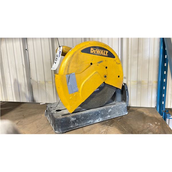 DEWALT D28710 YELLOW ELECTRIC CHOP SAW - 14" STATIONARY STYLE W/ BLACK BASE