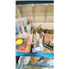 Image 2 : ASSORTED DRYWALL TOOLS, INGERSOLL-RAND ELECTRIC AIR HAMMER, SAW BLADES, LEVEL, EAR MUFFS & MORE
