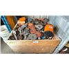 Image 1 : WOODEN PALLET CRATE OF ASSORTED GRINDING DISCS & WIRE WHEEL DISCS *CRATE INCLUDED*
