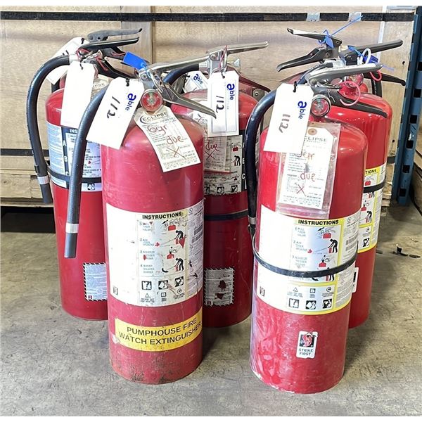 8 ASSORTED LARGE RED COMMERCIAL FIRE EXTINGUISHERS *BUYER TO CERTIFY*