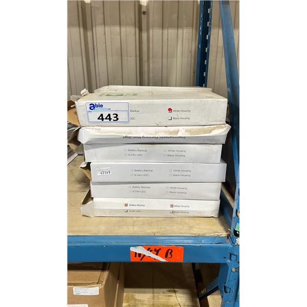 12- THERMOPLASTIC RUNNING MAN SAFETY EXIT LIGHTS/SIGNS
