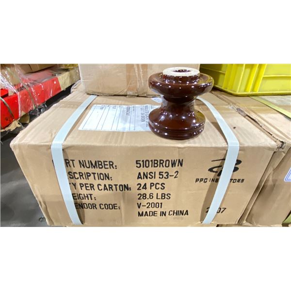 3 BOXES OF PPC INSULATORS CERAMIC SPOOL INSULATORS PART NO. 5101BROWN