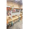 Image 3 : PAIR OF INDUSTRIAL WORK TABLES DIFFERENT SHAPES AND DIMENSIONS BOTH WITH TWO TABLE VISES ON EITHER