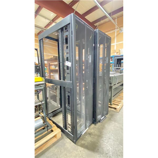 PAIR OF SERVER CABINETS APPROX 3.6"D X 24"W X 78"H