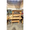 Image 2 : PAIR OF INDUSTRIAL WORK TABLES DIFFERENT SHAPES AND DIMENSIONS BOTH WITH TWO TABLE VISES ON EITHER