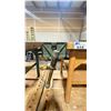 Image 3 : PAIR OF INDUSTRIAL WORK TABLES DIFFERENT SHAPES AND DIMENSIONS BOTH WITH TWO TABLE VISES ON EITHER