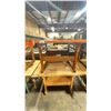 Image 2 : PAIR OF INDUSTRIAL WORK TABLES DIFFERENT SHAPES AND DIMENSIONS BOTH WITH TWO TABLE VISES ON EITHER
