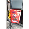 Image 2 : BLACK SHOP STOOL, GREY TOOL BOX(SIDE DENT), AND A RED TOOL BOX W/ CONTENTS