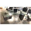 Image 2 : KIDNEY SHAPE GLASS  80" WIDE CUSTOM EXECUTIVE DESK