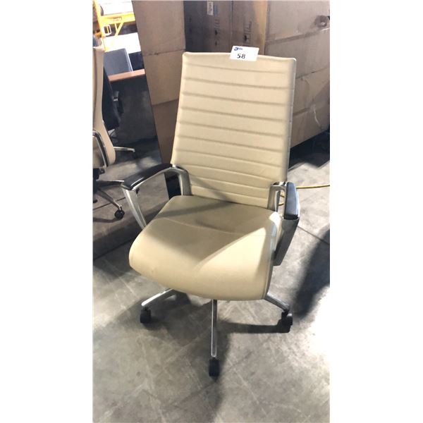 GLOBAL ACCORD TAN LEATHER HI-BACK EXECUTIVE CHAIR
