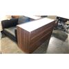 Image 2 : ROVE CONCEPTS HUNTER WALNUT GLASS TOP 60" X 19" X 30" H 3-DRAWER CREDENZA