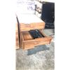 Image 2 : ROVE CONCEPTS HUNTER WALNUT GLASS TOP 20" X 24" X 25" H MOBILE 3-DRAWER CABINET