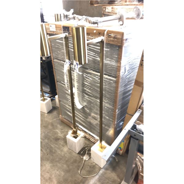 MARBLE/BRASS DESIGNER FLOOR LAMP (MISSING LIGHT COVER)