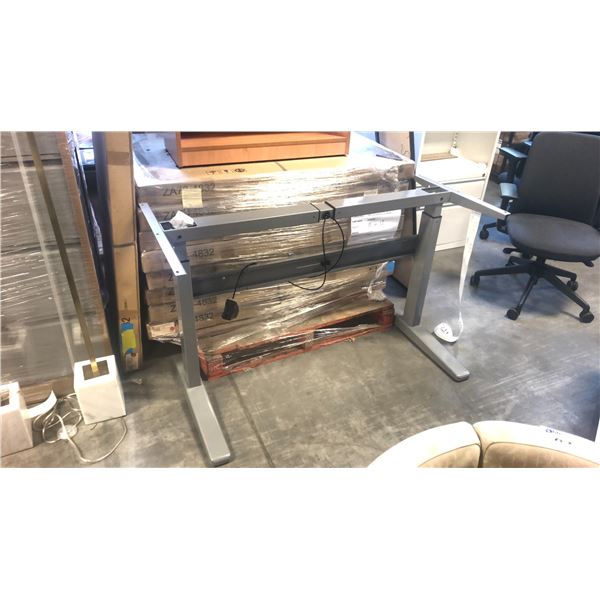 GREY ADJUSTABLE HEIGHT GAS LIFT DESK BASE