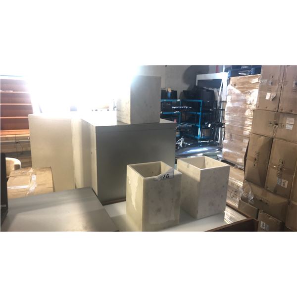 3 MARBLE VASES