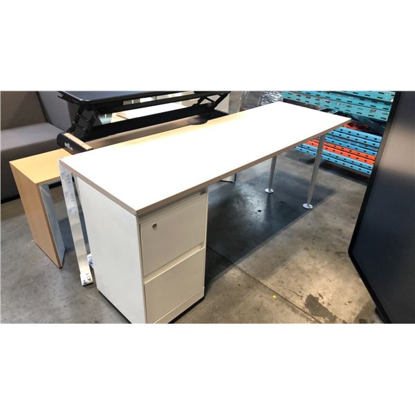 STEELCASE NATURAL OAK/BEIGE COMPUTER DESK D24" X W72" X H30"