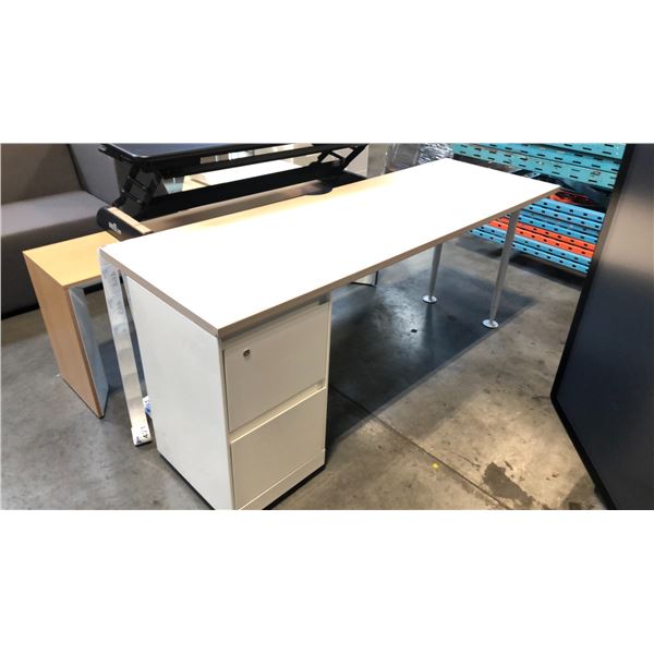STEELCASE NATURAL OAK/BEIGE COMPUTER DESK D24" X W72" X H30"