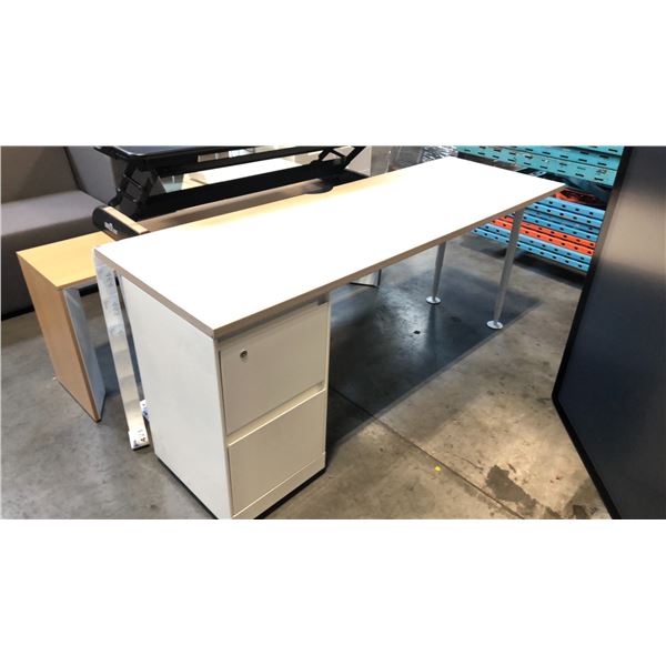 STEELCASE NATURAL OAK/BEIGE COMPUTER DESK D24" X W72" X H30"