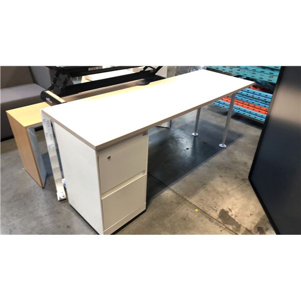 STEELCASE NATURAL OAK/BEIGE COMPUTER DESK D24" X W72" X H30"
