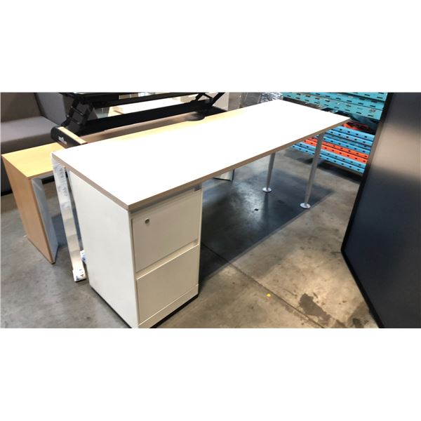 STEELCASE NATURAL OAK/BEIGE COMPUTER DESK D24" X W72" X H30"