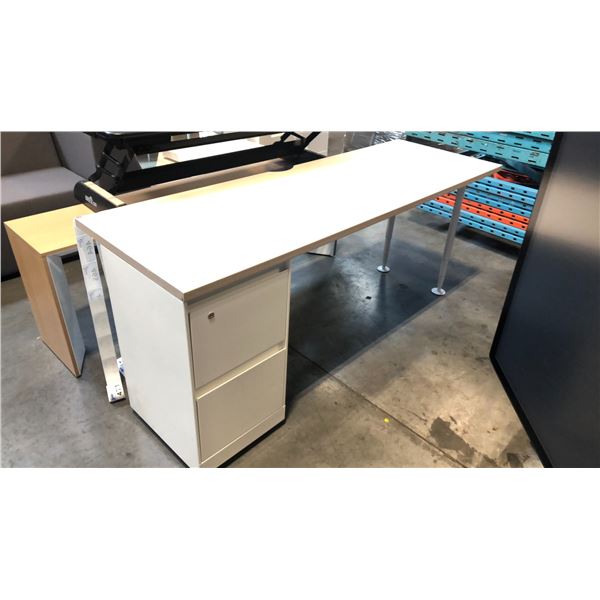 STEELCASE NATURAL OAK/BEIGE COMPUTER DESK D24" X W72" X H30"