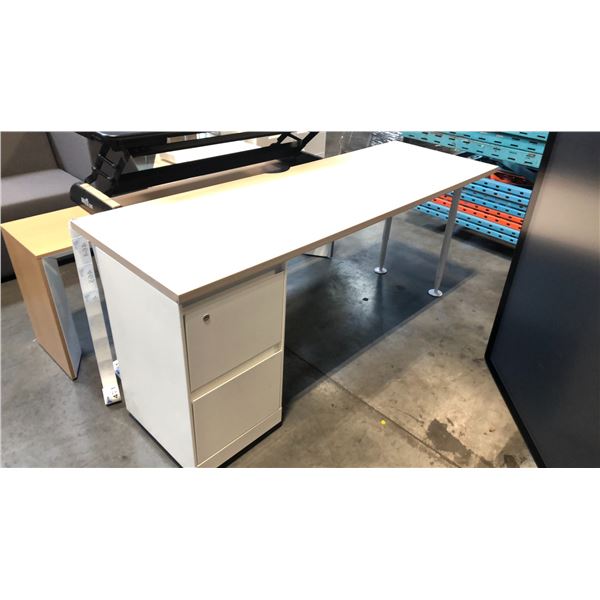 STEELCASE NATURAL OAK/BEIGE COMPUTER DESK D24  X W72  X H30 