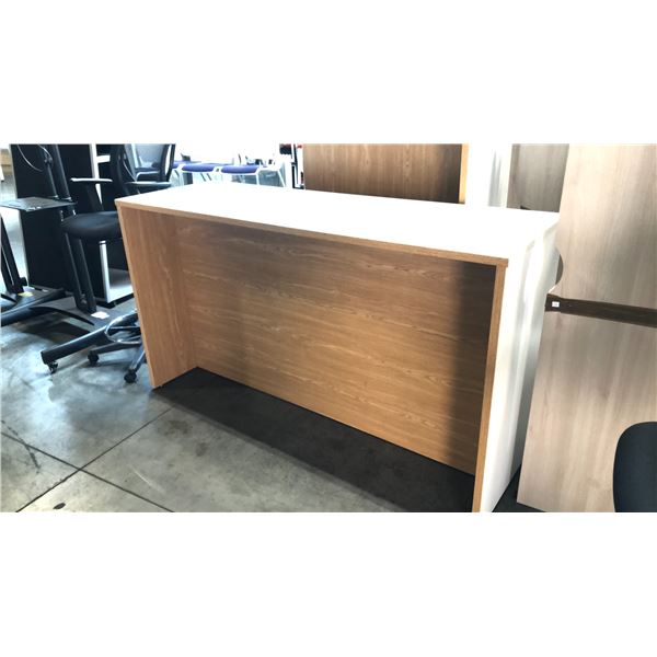 BEIGE WOODEN STANDING DESK D24" X W72" X H40"