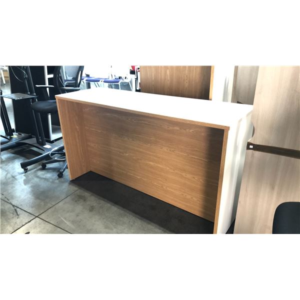 BEIGE WOODEN STANDING DESK D24" X W72" X H40"