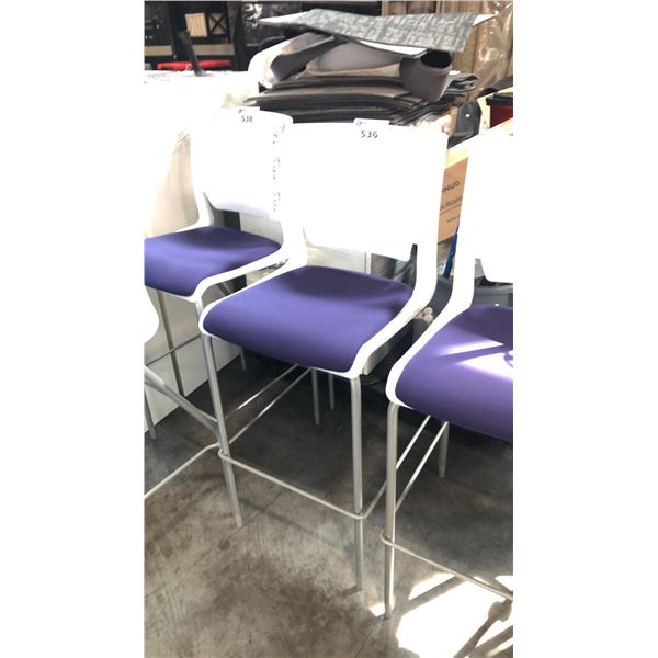 WHITE/PURPLE CUSHION BAR STOOL