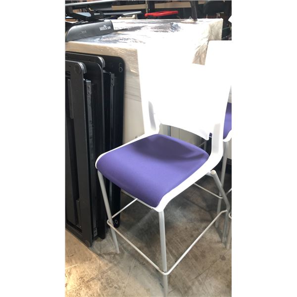 WHITE/PURPLE CUSHION BAR STOOL