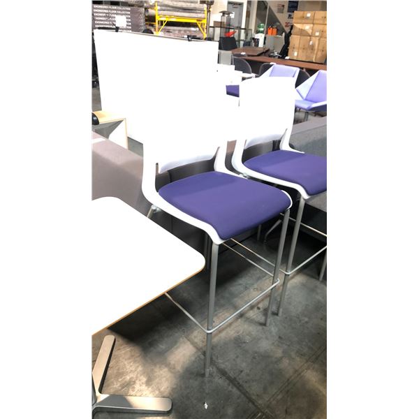 WHITE/PURPLE CUSHION BAR STOOL