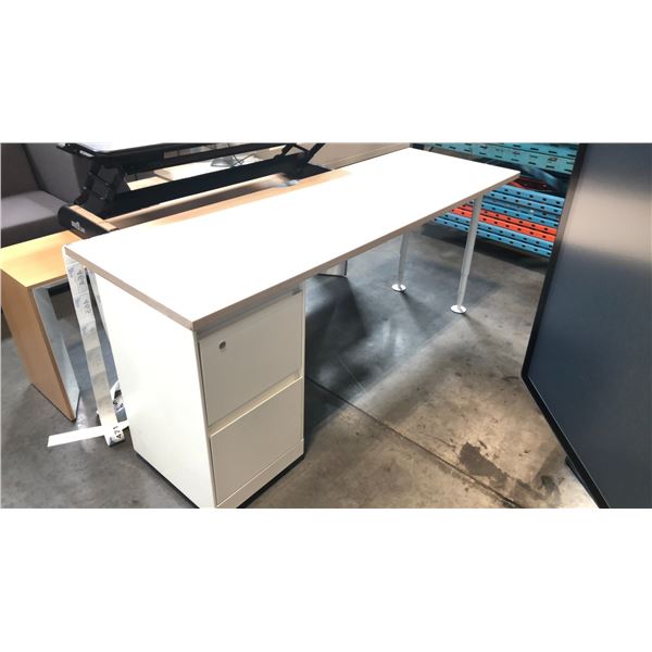 STEELCASE NATURAL OAK/BEIGE COMPUTER DESK D24  X W72  X H30 